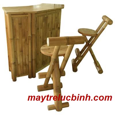 Bàn ghế mây tre quầy bar BV79